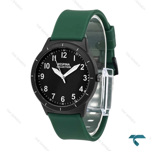 ساعت رسپینا مردانه مشکی بند سبز Respina-7030-L