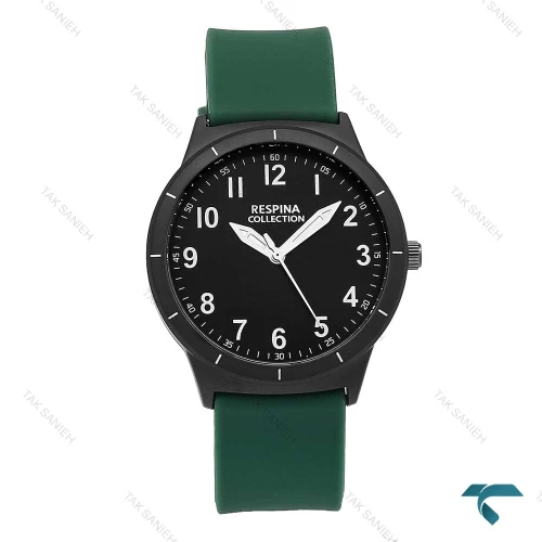 ساعت رسپینا مردانه مشکی بند سبز Respina-7030-L