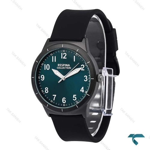 ساعت رسپینا پسرانه مشکی صفحه سبز Respina-7031-L