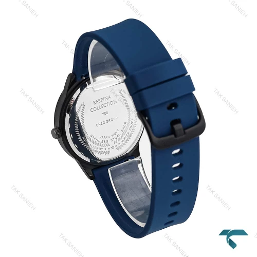 ساعت مچی رسپینا پسرانه مشکی بند سرمه ای Respina-7032-L