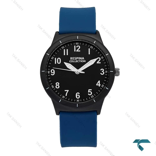 ساعت مچی رسپینا پسرانه مشکی بند سرمه ای Respina-7032-L