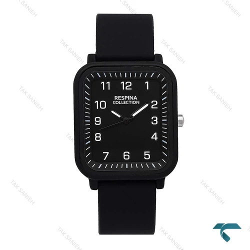 ساعت رسپینا پسرانه دخترانه مستطیلی فول مشکی Respina-7035-L