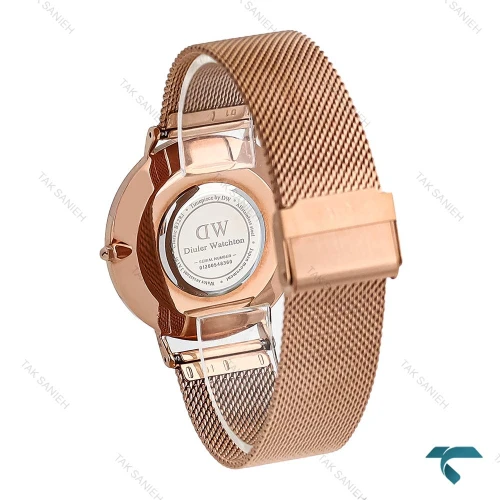 ساعت مچی دنیل ولینگتون مردانه بند حصیری رزگلد Daniel-7042-G