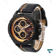 ساعت مردانه نیوی فورس NF9110 سه موتوره بند چرم NaviForce-7046-G