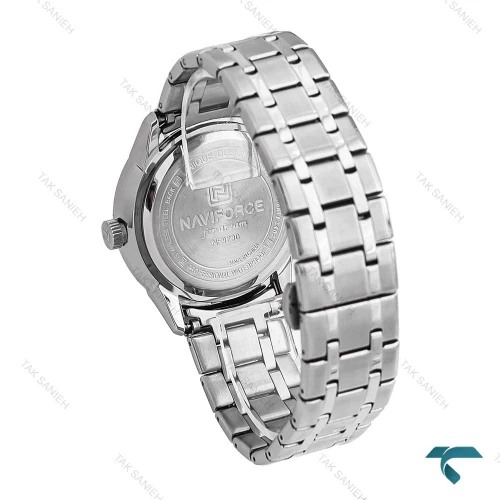 ساعت نیوی فورس NF9230 مردانه سیلور صفحه مشکی NaviForce-7054-G