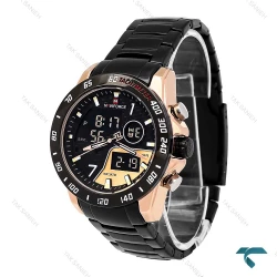 ساعت نیوی فورس NF9171 مردانه رزگلد مشکی NaviForce-7058-G