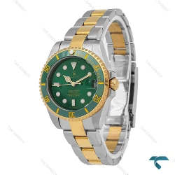 ساعت زنانه رولکس ساب مارینر دورنگ طلایی صفحه سبز Rolex-7061-L