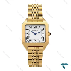 ساعت کارتیر سانتوس زنانه طلایی صفحه سفید Cartier-7099-L