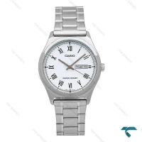 ساعت کاسیو مردانه MTP-VD06 دوتقویم سیلور صفحه سفید Casio-7103-G