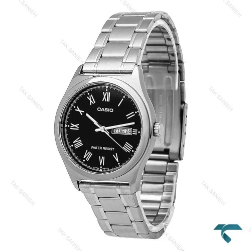 ساعت کاسیو مردانه MTP-VD06 سیلور صفحه مشکی Casio-7105-G
