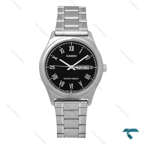 ساعت کاسیو مردانه MTP-VD06 سیلور صفحه مشکی Casio-7105-G