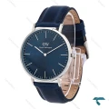 ساعت مردانه DW دنیل ولینگتون نقره ای سرمه ای بند چرم DW-7117-G