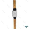 ساعت دنیل مستطیلی زنانه سیلور بند چرم مشکی صفحه سبز DW-7118-L