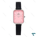 ساعت زنانه DW مستطیلی سیلور بندچرم صفحه صورتی DW-7119-L