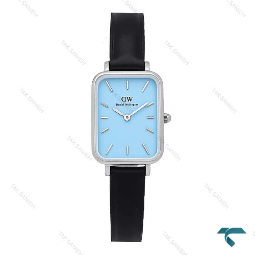 ساعت دنیل ولینگتون زنانه مستطیلی سیلور بند چرم صفحه آبی DW-7120-L