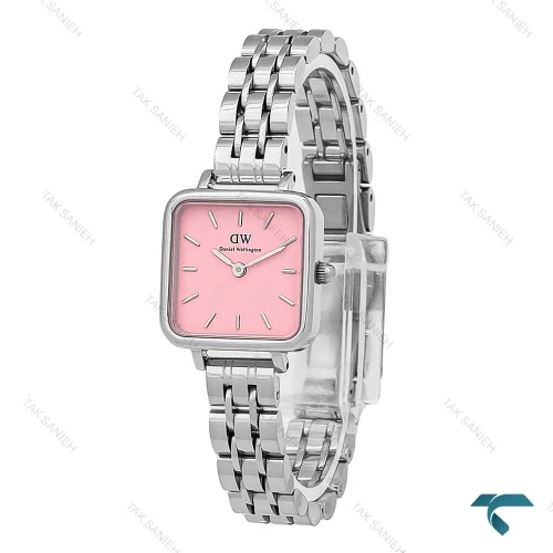 ساعت زنانه DW مربعی استیل صفحه صورتی DW-7124-L