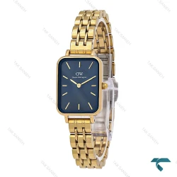 ساعت زنانه DW مستطیلی طلایی صفحه سرمه ای DW-7127-L