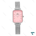ساعت مچی زنانه DW مستطیلی حصیری سیلور صفحه صورتی DW-7133-L