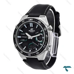 ساعت کاسیو Casio ادیفایس Efv-c110 سیلور بند چرم مشکی Edifice-7136-G
