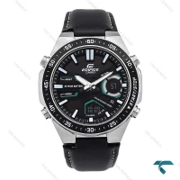 ساعت کاسیو Casio ادیفایس Efv-c110 سیلور بند چرم مشکی Edifice-7136-G