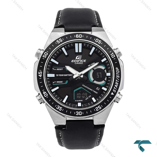 ساعت کاسیو Casio ادیفایس Efv-c110 سیلور بند چرم مشکی Edifice-7136-G