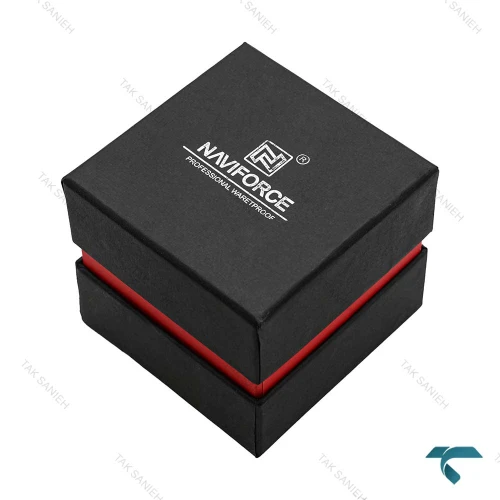 ساعت مردانه نیوی فورس NF9068 مشکی بندچرم عسلی NaviForce-7333-G