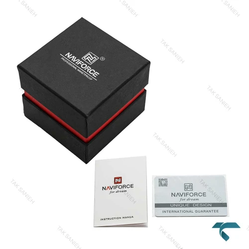 ساعت مردانه ناوی فورس NF8078 بند چرم قهوه ای NaviForce-7753-G