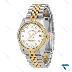 ساعت مچی Rolex مردانه دورنگ طلایی صفحه سیلور Rolex-7157-G