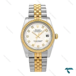 ساعت مچی Rolex مردانه دورنگ طلایی صفحه سیلور Rolex-7157-G