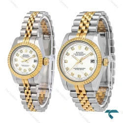 ساعت مچی ست Rolex دورنگ طلایی صفحه سیلور Rolex-7159-S