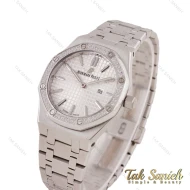 ساعت ای پی AP زنانه سیلور صفحه سفید دورنگین AP-5670-L