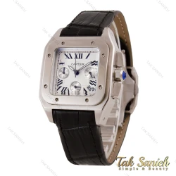 ساعت کارتیه سانتوس 100 زنانه بند چرم سه موتوره Cartier-5680-L