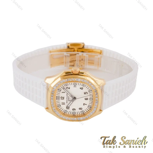 ساعت زنانه پتک فیلیپ آکوانا سفید طلایی دورنگین Patek-5769-L
