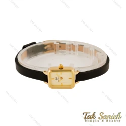 ساعت دنیل ولینگتون زنانه مینی مستطیلی طلایی بند چرم DW-5803-L