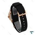 ساعت DW رزگلد صفحه سفید بند برزنت مشکی مدیوم DW-7229-L