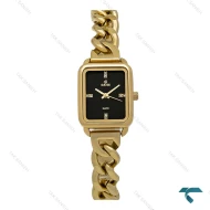 ساعت داتیس زنانه مستطیلی طلایی صفحه مشکی بند کارتیه ای Datis-7224-L