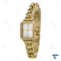 ساعت داتیس زنانه مستطیلی طلایی صفحه سفید بند کارتیه ای Datis-7225-L