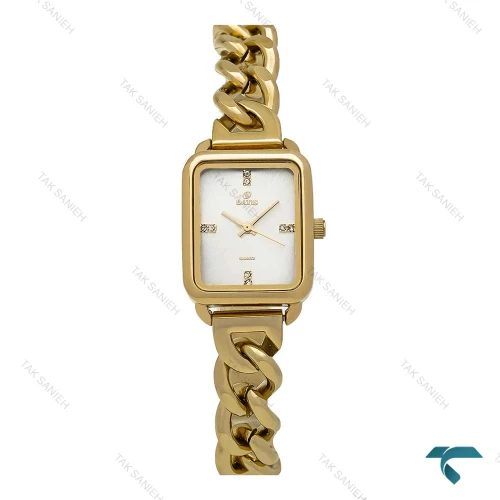 ساعت داتیس زنانه مستطیلی طلایی صفحه سفید بند کارتیه ای Datis-7225-L