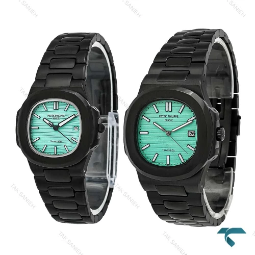 ساعت پتک فیلیپ ناتیلوس ست مشکی صفحه تیفانی Patek-7243-S