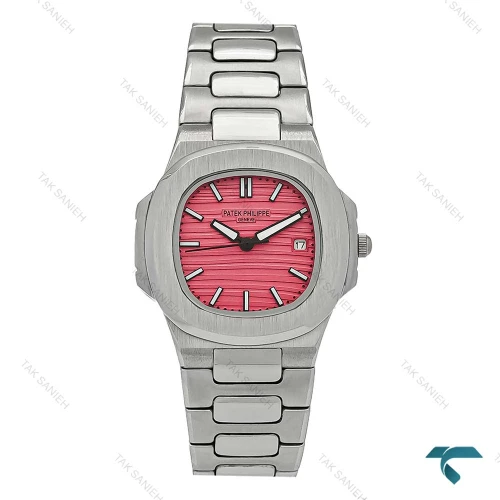 ساعت پتک فیلیپ زنانه ناتیلوس سیلور صفحه قرمز Patek-7248-L