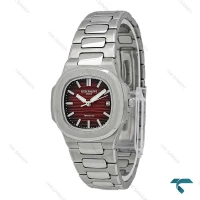 ساعت پتک فیلیپ زنانه ناتیلوس سیلور صفحه زرشکی Patek-7246-L