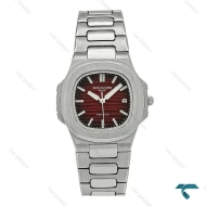 ساعت پتک فیلیپ زنانه ناتیلوس سیلور صفحه زرشکی Patek-7246-L