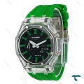 ساعت مچی  جی شاک GA2100 مردانه شیشه ای سبز GShock-7588-G