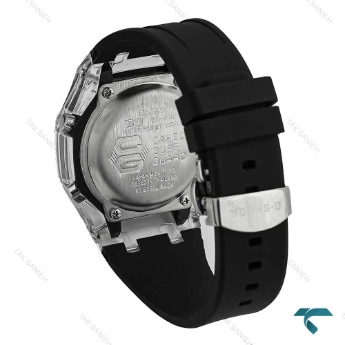 ساعت جیشاک مردانه شیشه ای مشکی صفحه رنگی GShock-7592-G