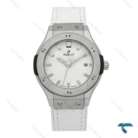 ساعت هابلوت زنانه استیل بند چرم طرح دار سفید Hublot-7597-L