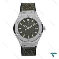 ساعت هابلوت زنانه استیل بند چرم طرح دار طوسی Hublot-7600-L