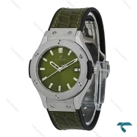ساعت هابلوت زنانه استیل بند چرم طرح دار سبز Hublot-7601-L