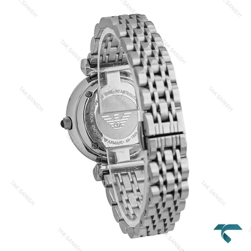 ساعت مچی آرمانی زنانه سیلور صفحه فیروزه ای Armani-7617-L