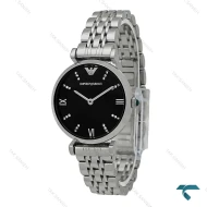 ساعت زنانه امپریو آرمانی سیلور صفحه مشکی Armani-7618-L