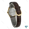 ساعت کاسیو بند چرم قهوه ای زنانه طلایی صفحه سفید Casio-7619-L